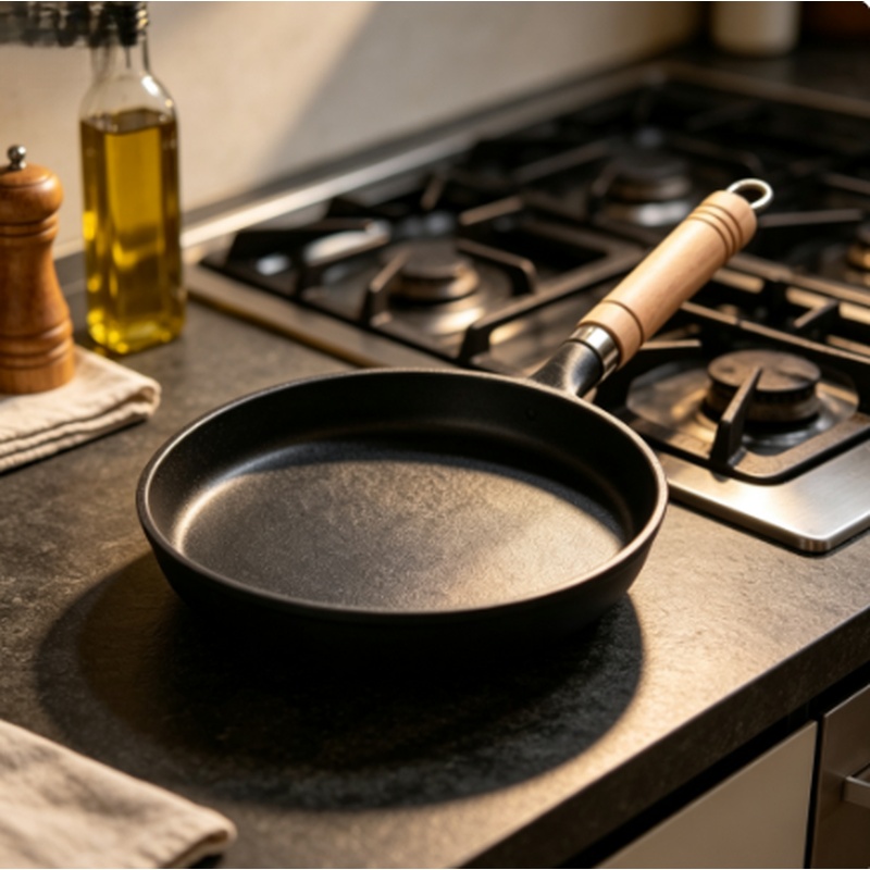 Cast Iron Tetsubin - กระทะเหล็กหล่อขนาด 26 ซม. ไม่เคลือบผิว สำหรับทำเครปและแพนเค้ก ใช้ได้กับเตาแก๊สและเตาแม่เหล็กไฟฟ้า