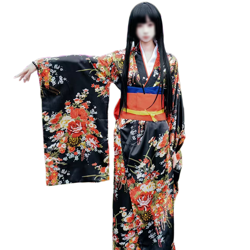 Kimono Yukata Cotton - Anime Jigoku Shoujo คอสเพลย์ Enma Ai