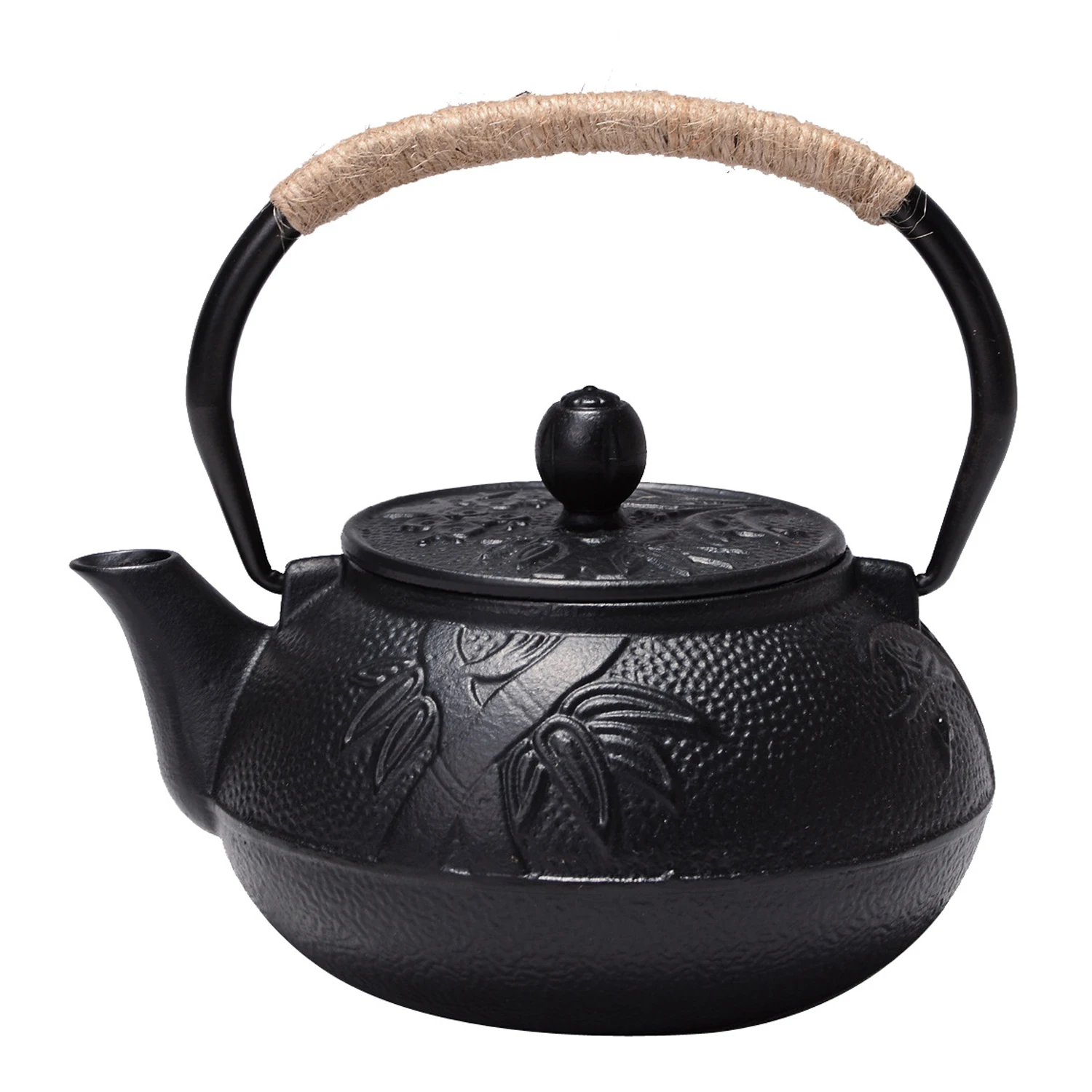 Cast Iron Tetsubin - กาน้ำชาเหล็กหล่อญี่ปุ่นพร้อมที่กรองชาสแตนเลสสำหรับต้มน้ำ ต้มชา กาต้มน้ำเต็ตสึบิน 600 มล.