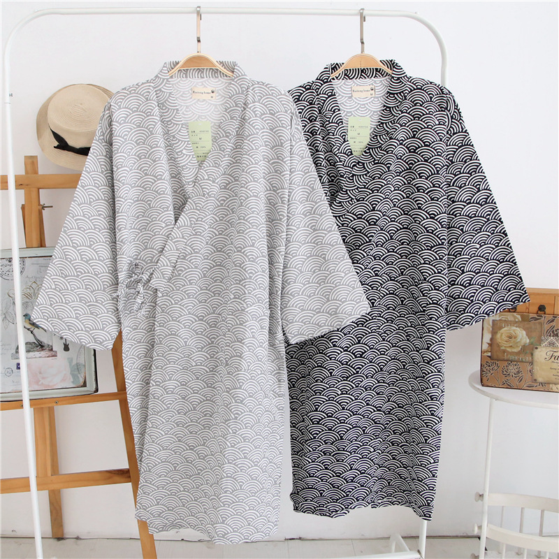 Kimono Yukata Cotton - ชุดคลุมผ้าฝ้ายเนื้อละเอียด 100% สำหรับผู้ชาย ปี 2026 แบบหลวมบาง