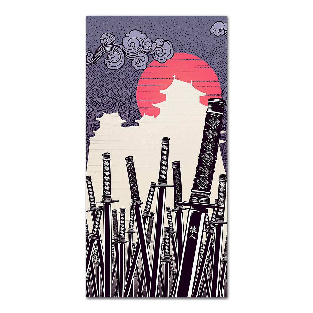 ภาพวาดดาบคาตานะญี่ปุ่นบนผ้าใบ  - Japanese Lifestyle Home บทวิจารณ์และราคา
