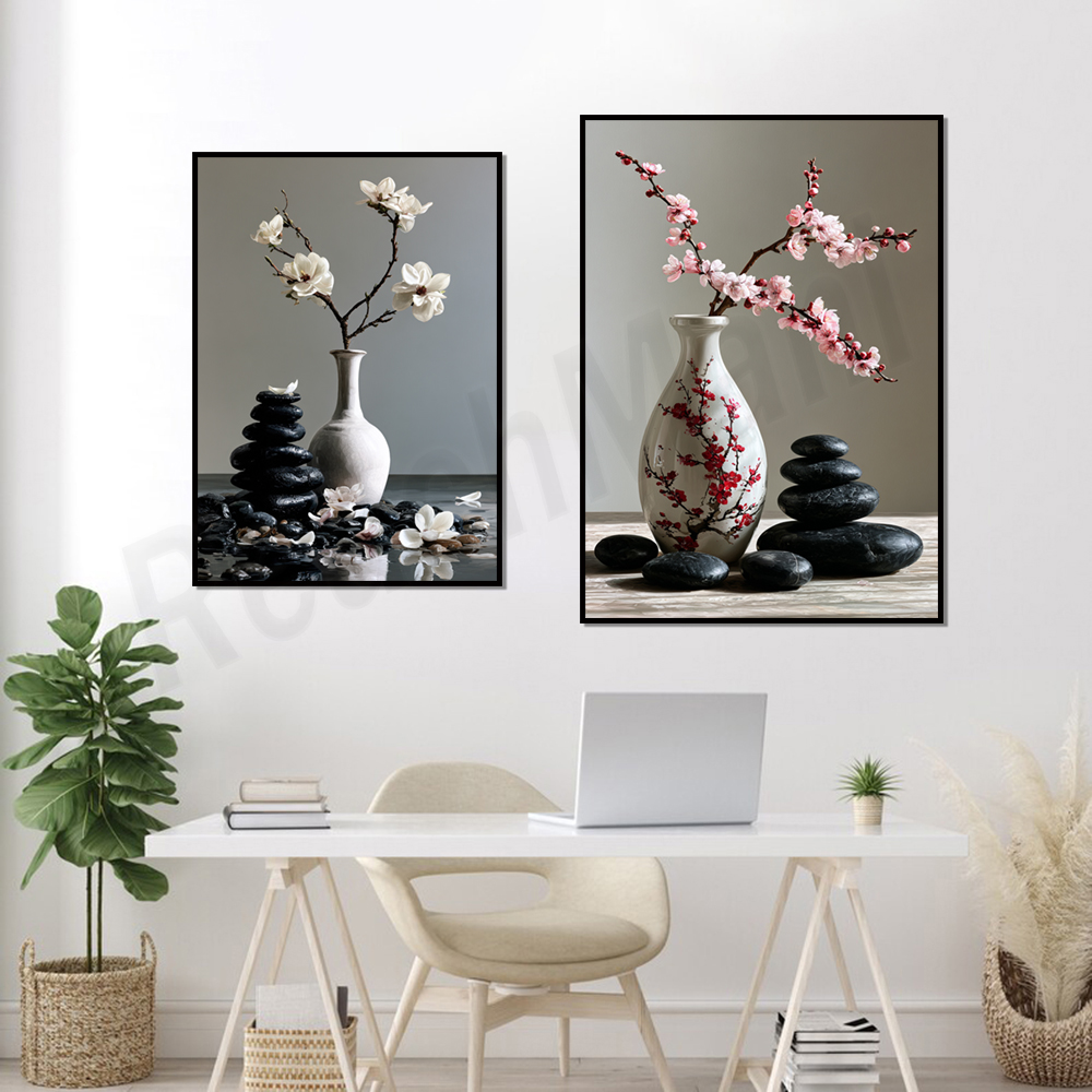 แจกันดอกซากุระและดอกแมกโนเลียส - Japanese Zen Lifestyle บทวิจารณ์และราคา