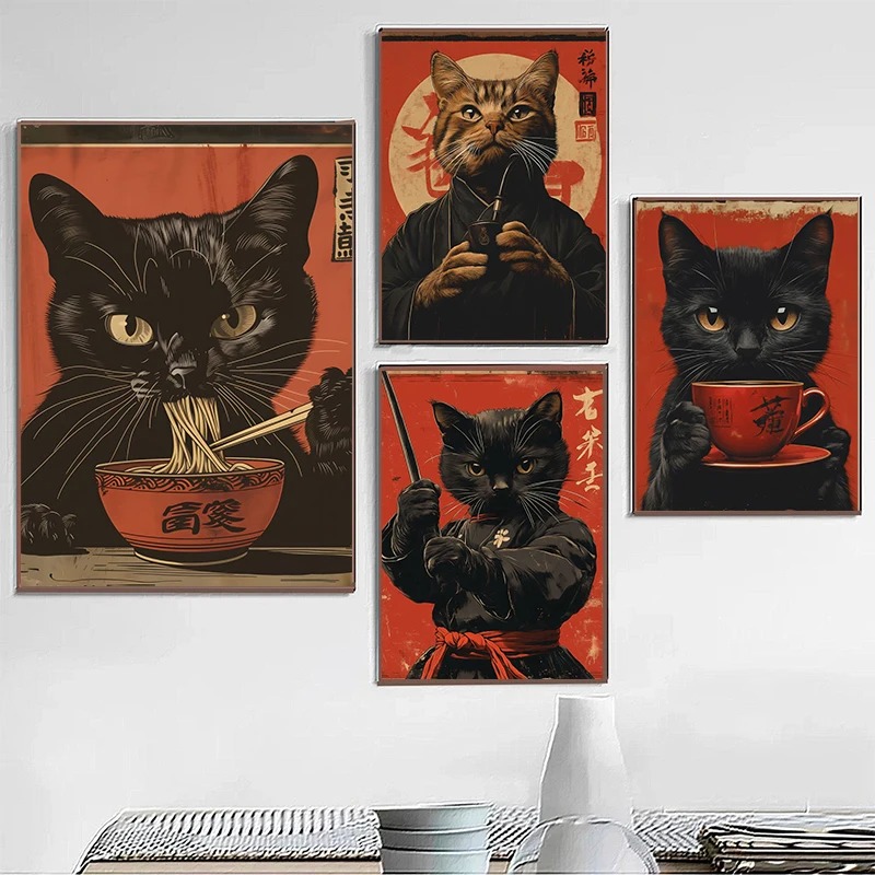 ญี่ปุ่น Edo สไตล์ Black Cat กิ - Japanese Lifestyle Home บทวิจารณ์และราคา
