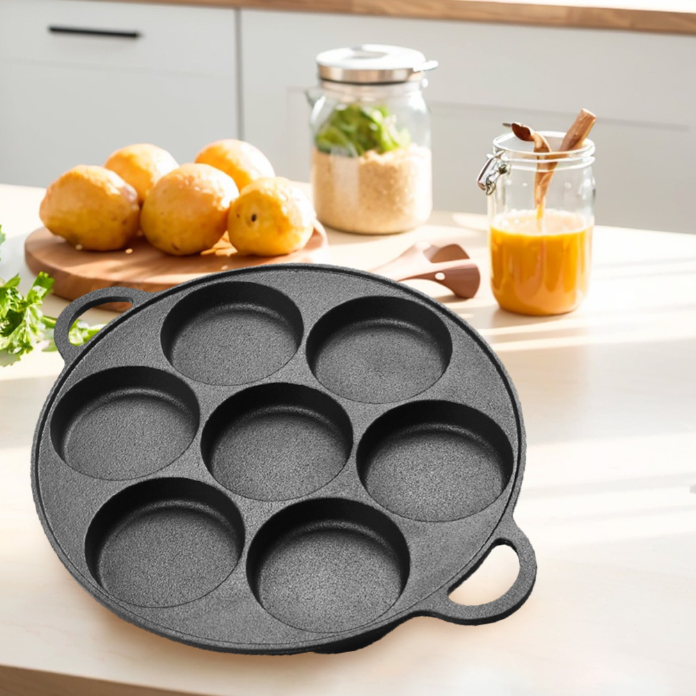 กระทะเหล็กหล่อ 7 หลุม แบบไม่ติ - Cast Iron Tetsubin บทวิจารณ์และราคา