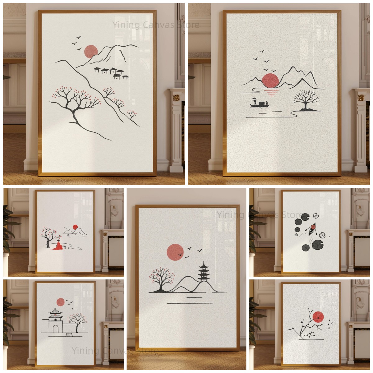 โปสเตอร์หมึกสไตล์มินิมอลแบบญี่ - Japanese Zen Lifestyle บทวิจารณ์และราคา
