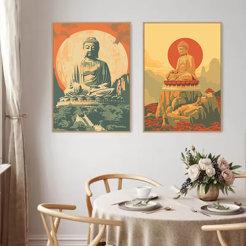 ภาพพิมพ์บนผ้าใบลายพระพุทธรูปสไ - Japanese Zen Lifestyle บทวิจารณ์และราคา