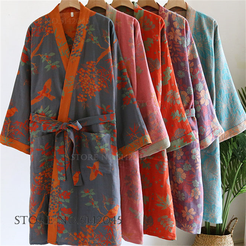 ชุดคลุมกิโมโนสไตล์ญี่ปุ่นย้อนย - Kimono Yukata Cotton บทวิจารณ์และราคา