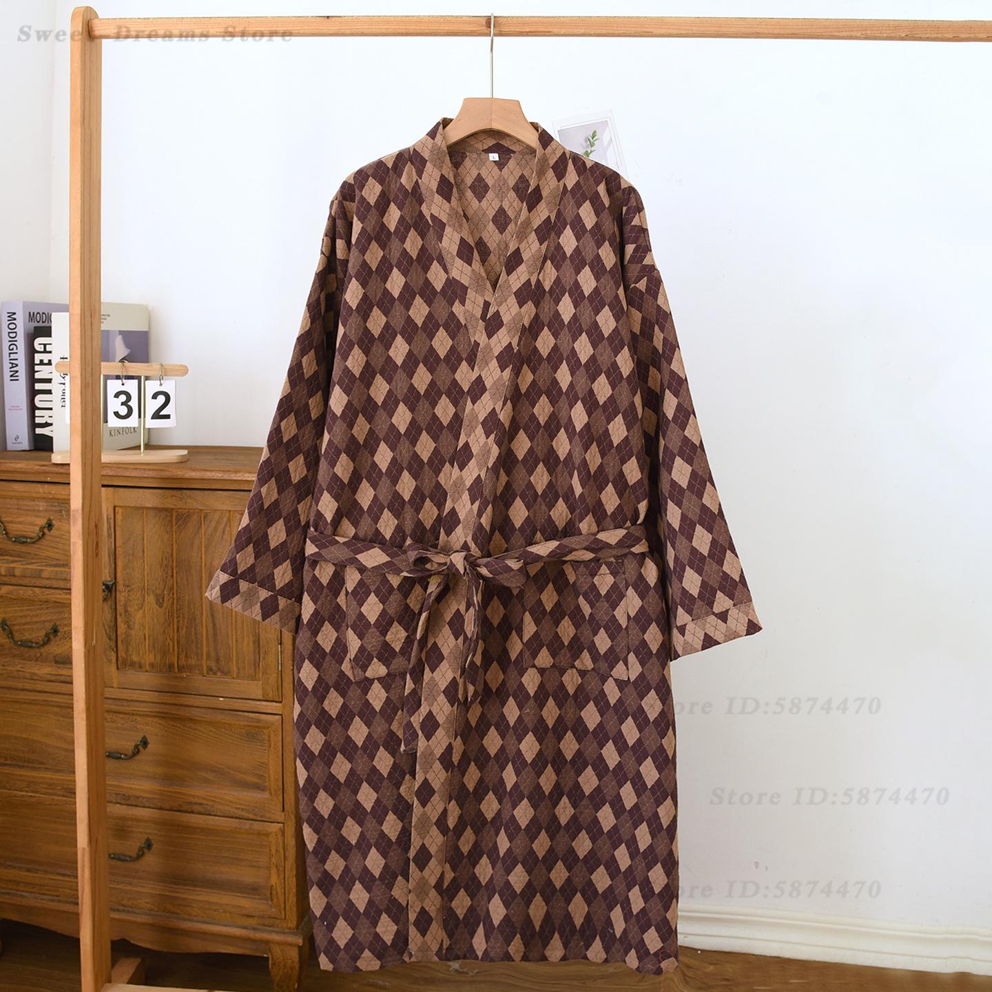 ชุดคลุมอาบน้ำผ้าฝ้ายสำหรับผู้ช - Kimono Yukata Cotton บทวิจารณ์และราคา