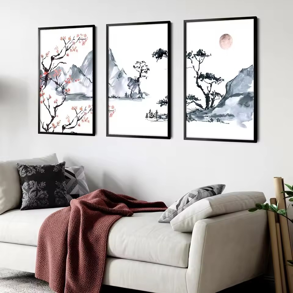 สไตล์ญี่ปุ่นต้นซากุระภาพวาดสีน - Japanese Lifestyle Home บทวิจารณ์และราคา